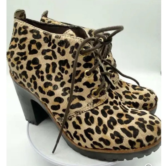 🌻Never Worn Sperry Princetons Top sider lace up booties with leopard Fur - Picture 3 of 14